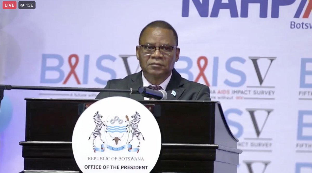 Ciheb_UMB's tweet photo. "That Botswana has managed to achieve @UNAIDS's 95-95-95 target before 2030 is to be celebrated. We now have a duty to ensure there are no new infections among the youth" - Hon. Slumber Tsogwane, Vice President of #Botswana.
#BAISV
#BAISVReportDissemination https://t.co/tFqV9dMT7m