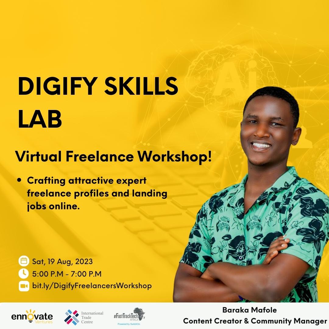 ennovateventure's tweet photo. Struggling with your profile on #freelancingplatforms? ๐ฅ
Don't miss our workshop this Sat, guided by @mafolebaraka, an esteemed freelancer & content creator on how to craft an irresistible profile & find #onlinejobs
๐https://t.co/QTEkcUr1Un
@ITCnews #FastTrackTech #SWITCHON https://t.co/UNZO9d4ePF