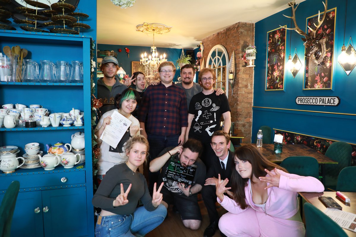 The cast and crew of 'Cancel This!' on set at The Vale Bar &amp; Mo’s Bistro - Monday 7th August 2023