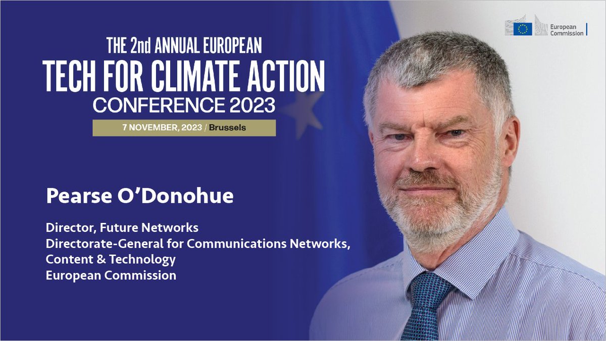 📢 We are pleased to confirm Pearse O'Donohue as a speaker at this year's European Tech for Climate Action Conference.

📆 7 November
📍 Stanhope Hotel. Brussels.
RSVP - techforclimateaction.com/europe

#EUGreenDeal #connectivity #5G #AI #DestinationEarth #CleanEnergy #EuropeanIndustry