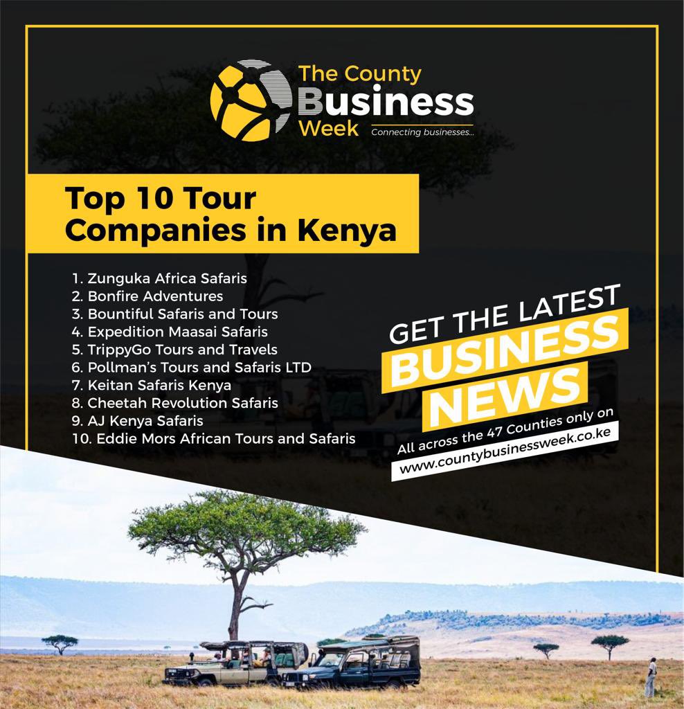 tcbweek's tweet photo. Top 10 tour companies in Kenya

#thecountybusinessweek #countybusinessweek #businessweek https://t.co/S52FB5uzhy