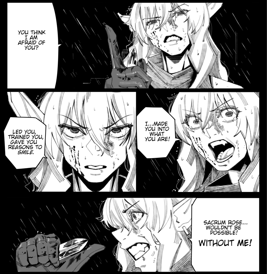 About what happened in Sacrum Rose, I honestly never thought of anything until yesterday when I came out with a really cool idea of what happened. Me as a writer moment.