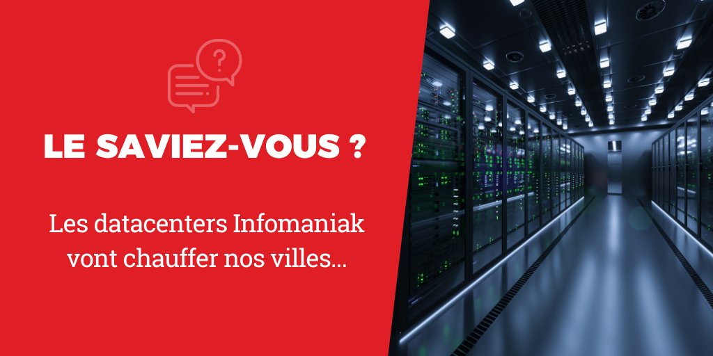 InfologoCH's tweet photo. #Innovation mondiale 🚨♻

Le nouveau datacenter d'@infomaniak répond aux défis du numérique.
👉 100% de l’énergie électrique consommée par les serveurs seront valorisés une 2ème fois en énergie calorifique pour chauffer plus de 6’000 ménages.
https://t.co/XoOSULR7X7 #greenit https://t.co/3g4smsJeYD