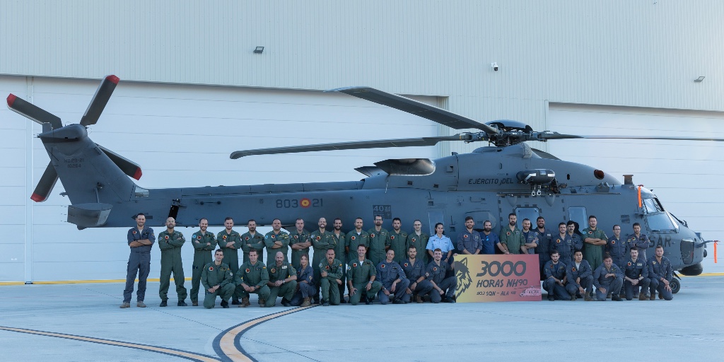 Hoy en el #Ala48 estamos de celebración 🥳 

Nuestro #NH90 🐺 cumple hoy sus 3000h de Vuelo !! 🚁

Esta operatividad es solo posible gracias al trabajo diario 💪 de todos y cada uno de los integrantes de esta gran familia que es el Ala 48 y el <a href="/EjercitoAire/">Ejército del Aire y del Espacio</a>