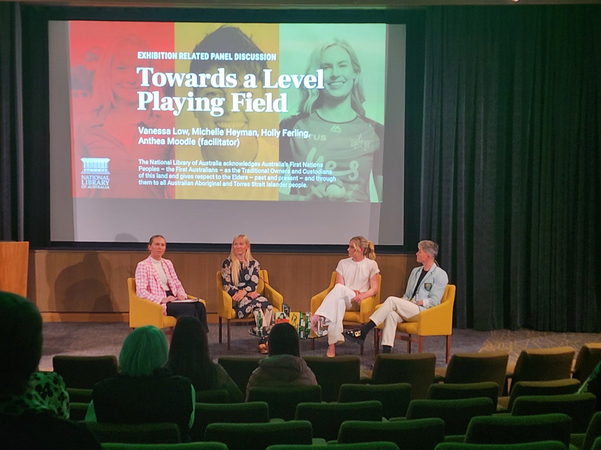 At the <a href="/nlagovau/">National Library of Australia</a> listening to some amazing sportswomen discussing "Towards a Level Playing Field"