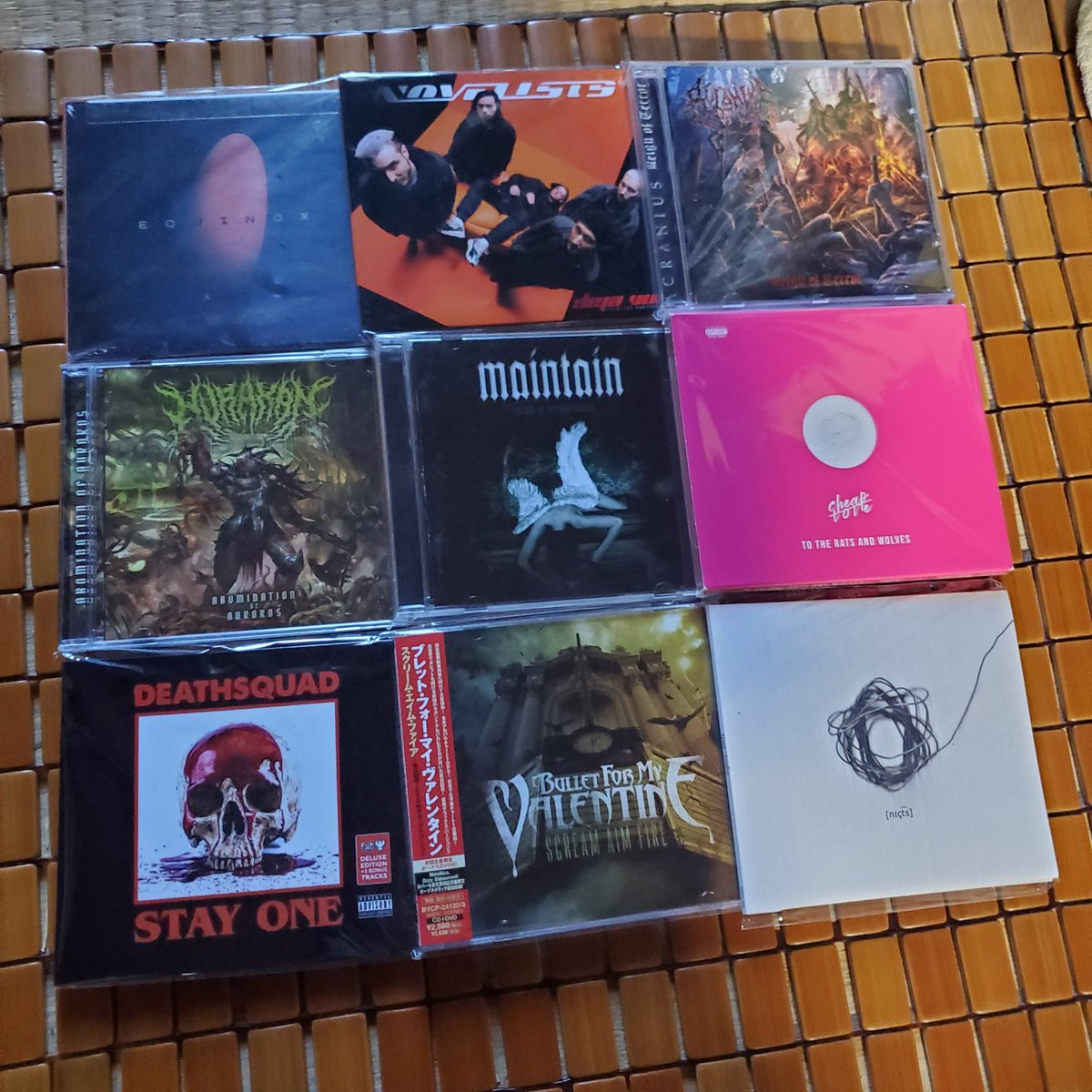 kubowktk's tweet photo. ユニオン回遊今日はわりと豊作
#CityState
#NovelistsFR
#Acranius
#Hurakan
#Maintain
#ToTheRatsAndWolves
#DeathSquad
#BulletForMyValentine
#Fjort
Fjortはたぶん前に町田へ売ったやつなんだよな~
まさかまた手元に戻ってくるとは…
おかえりなさい😌 https://t.co/86RDlz9KKC