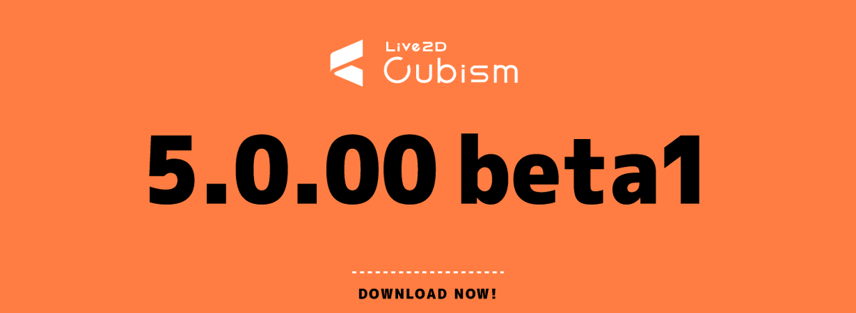Live2D's tweet photo. Cubism Editor を更新！
Cubism 5.0.00 beta1の公開を行いました。

詳しい機能紹介は次のツイートからご確認ください。
このほかに、alpha時から機能追加18件と改善項目47件を追加で行っています。

■ダウンロード
https://t.co/2D41SgQnHg

■更新履歴
https://t.co/F9FcXTgfSO

#Live2D https://t.co/UgxG9YL0ow