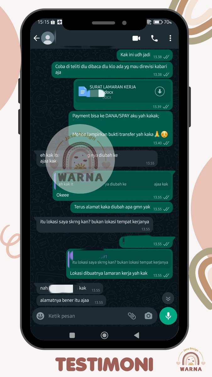 warnadesign_'s tweet image. Testimoni pembuatan surat lamaran pekerjaan in rush. Yg need bisa chat aku link di bio guys. Yukkk murah meriah cepat dan hasil memuaskan ✨🙏 #zonauang #suratlamaran #jokitigas