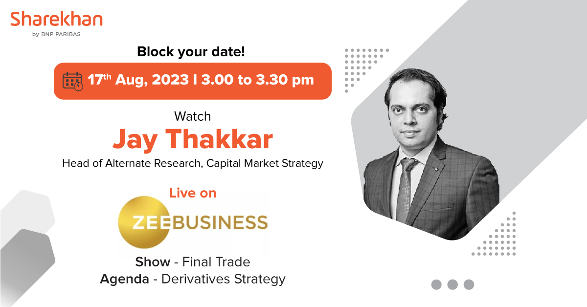 Sharekhan's tweet image. Learn exclusive Derivatives trading strategies with Jay Thakkar @JayThakkar22, on Zee Business for the Show "Final Trade" Live TODAY at 3:00 Pm, Don't Miss it!
Disclaimer- bit.ly/40WgbRv
#Sharekhan #Zeebusiness