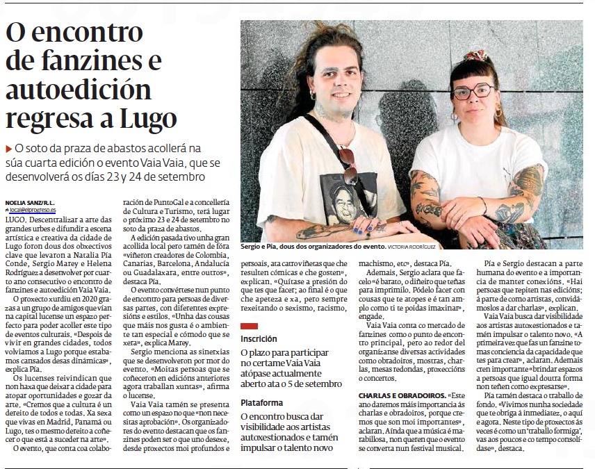 punto_gal's tweet image. Xa coa convocatoria aberta para participar aquí: i.gal/5TFUl, hoxe parte do equipo fala no xornal do que imos atopar na seguinte edición do vaiavaia.gal nesta ligazón: i.gal/MgbE1 #dominio #PuntoGal #autoedición