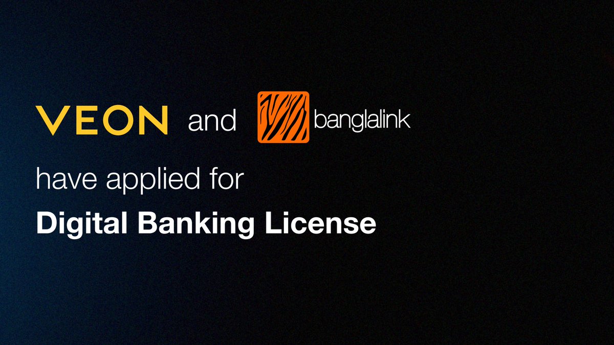Banglalink_'s tweet photo. We and our parent company, @VEONGroup, are announcing our submission for a Digital Banking License from Bangladesh Bank. If granted, obtaining this license will mark a step forward in utilizing our fintech experience to enhance digital empowerment and create a Smart Bangladesh. https://t.co/4ku8H36YV7