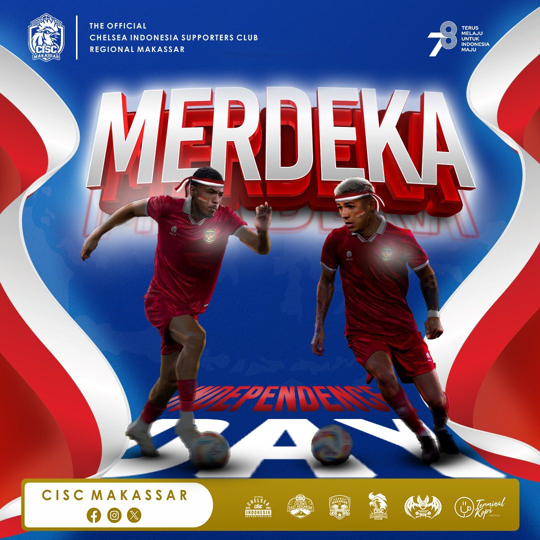 CISCmakassar's tweet image. MERDEKAAA!!!! ✊

DIRGAHAYU REPUBLIK INDONESIA KE 78 🇮🇩
&quot;Terus Melaju untuk Indonesia Maju&quot; 

INDONESIA RAYA 🇮🇩
INDONESIA JAYA 🇮🇩

@chelseaindo_ofc 
#ThePrideofCISC #ThisisCISC #CISCMakassar #DirgahayuIndonesia #HUT78 #Indonesia #Merdeka #Ewako