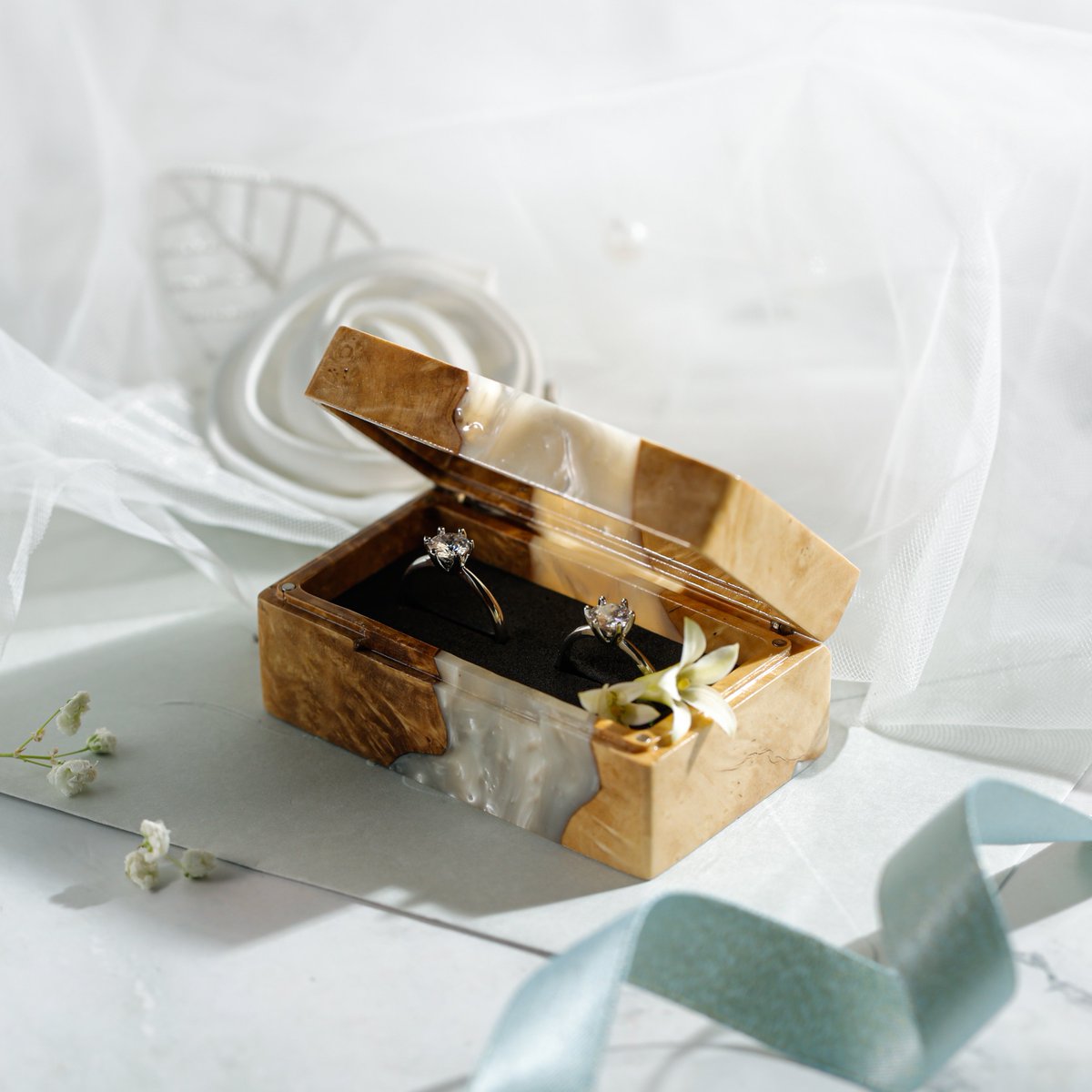 craftstoy's tweet image. Wedding Ring Box - Handmade from natural wood and resin #WeddingPlan #ringbox #gift #gifts