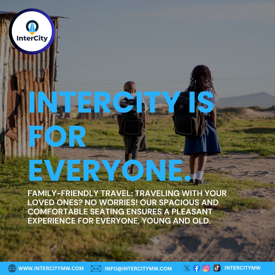 Connecting Communities: Intercity Malawi - Where Every Journey Counts. Our buses welcome all, ensuring safety, efficiency, and affordability during these challenging times. #CommunityTravel #SafeAndCostEffective