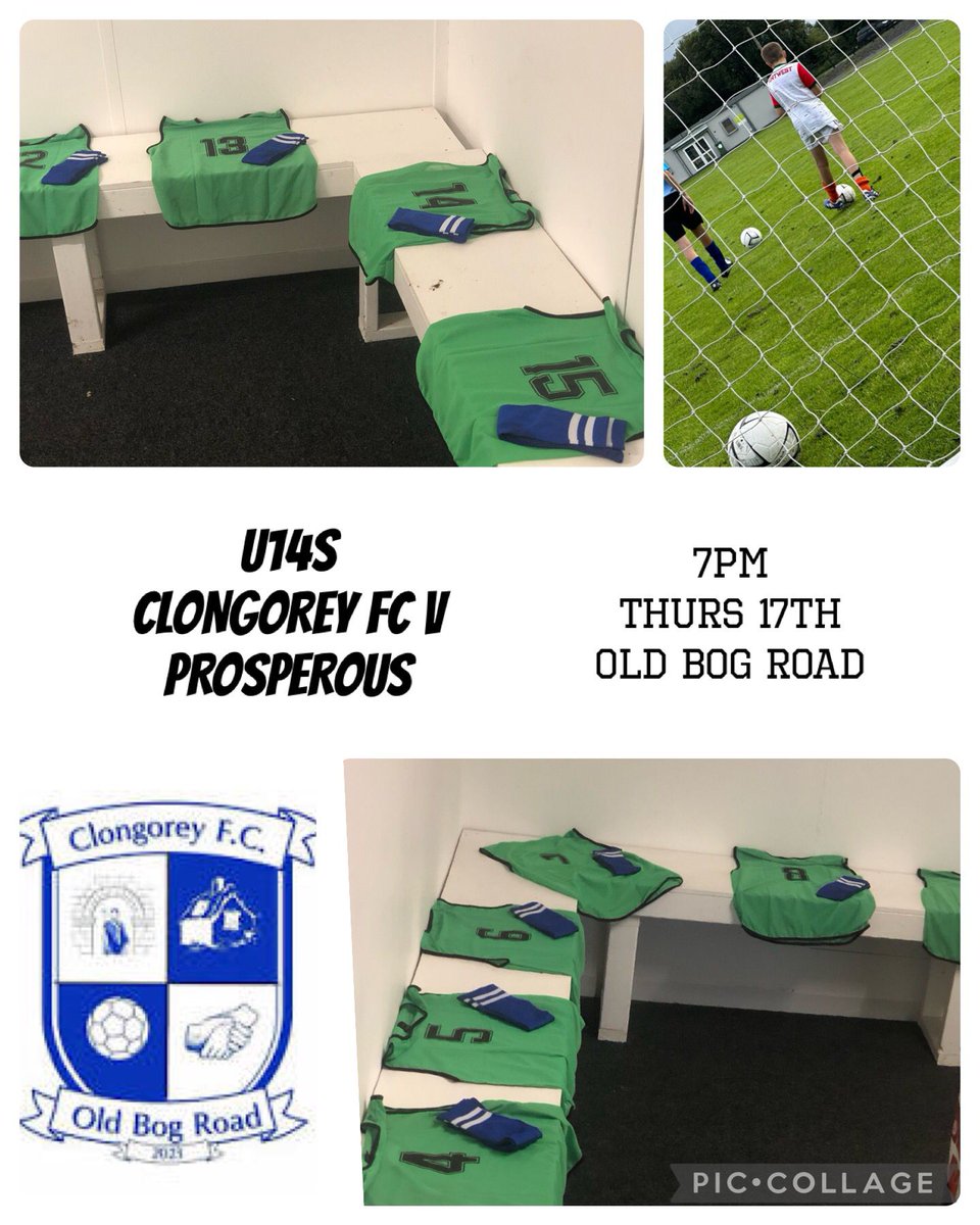 ClongoreyFC's tweet photo. Our u14s kick of their campaign with a pre-season friendly vs Prosperous tonight. With 21 members signed up for our Clongorey fc u14s team we are delighted to announce we are now full for this season's squad. The best of luck to all involved! https://t.co/6n6Lo52F3J