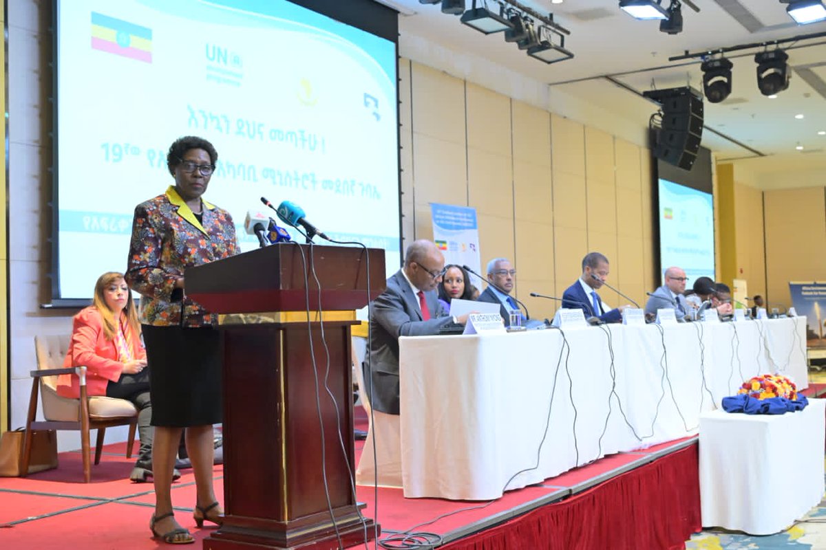 mremae's tweet photo. At the #AMCEN Ministerial Segment, a resounding call for collaborative efforts has been made to Africa Ministers of Environment.

Great opportunity to be bold about decisions &amp; endorse outcomes that fit into global negotiations on #plasticpollution, #biodiversity &amp; #climatechange https://t.co/p3dWortv0D