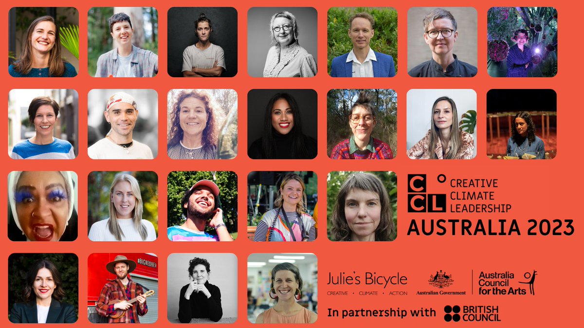 Introducing our first Australia #CreativeClimateLeadership cohort! From music to ecology, theatre to justice, our Australian participants work across a wide range of areas. With over 150 applications, shortlisting was very difficult so let’s meet them >> creativeclimateleadership.com/latest/creativ…