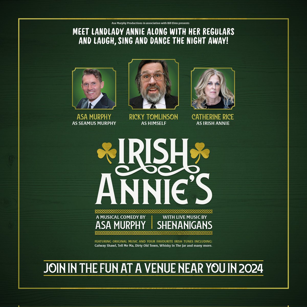 ⭐ New show on sale tomorrow ⭐ Irish Annie's Saturday 4th May 2024 Starring @RickyTomlinson_ @AsaMurphy1 @BillElms productions