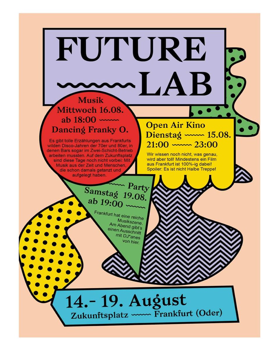 SaskiaHeller3's tweet image. Seit Montag läuft schon das #FutureLab in #FrankfurtOder - eine urbane Intervention die bereits zum 2. Mal stattfindet. Es gibt Events, Mitmachaktionen &amp;amp; die Community ist mehr als dankbar diesen (Sommer)Ort der Begegnung zu haben.

Kommt vorbei! 😎

#Demokratieleben