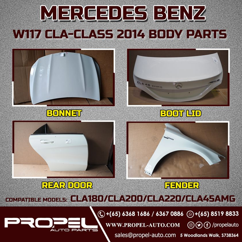 propelauto's tweet photo. Mercedes W177 CLA Body Parts available in #ReadyStock 

Ping us &amp; Replace the damaged parts in your Car🚙😎

#GenuineParts #W117 #CLA180 #CLA200 #BodyParts #Doors #Fender #Trunklid #Bonnet #SingaporeStockist #MercedesParts #GermanImported #QualityItems #GuranteedItems #SGSpares https://t.co/WJpe6AEvSV