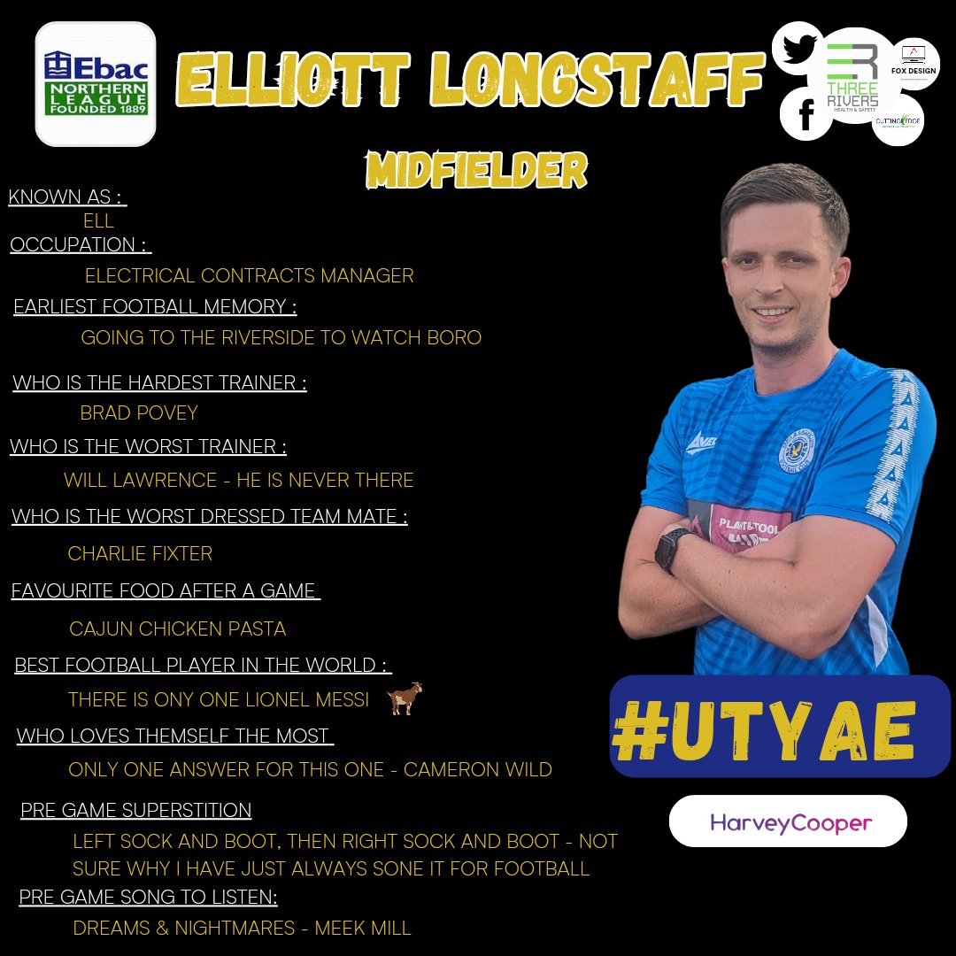 YarmEaglescliff's tweet photo. 🦅 Elliott LONGSTAFF 🦅 

ELL - Has been with the Y&amp;E from the very beginning and continues to be a strong figure for us! 

@ell_longstaff - is sponsored by @RiponHCC thank you for your support. https://t.co/9zrC8GohzN