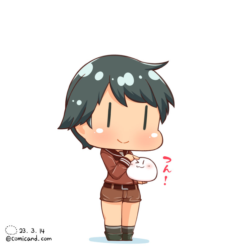suzuya (kancolle) brown skirt skirt long hair white background twitter username school uniform dated  illustration images