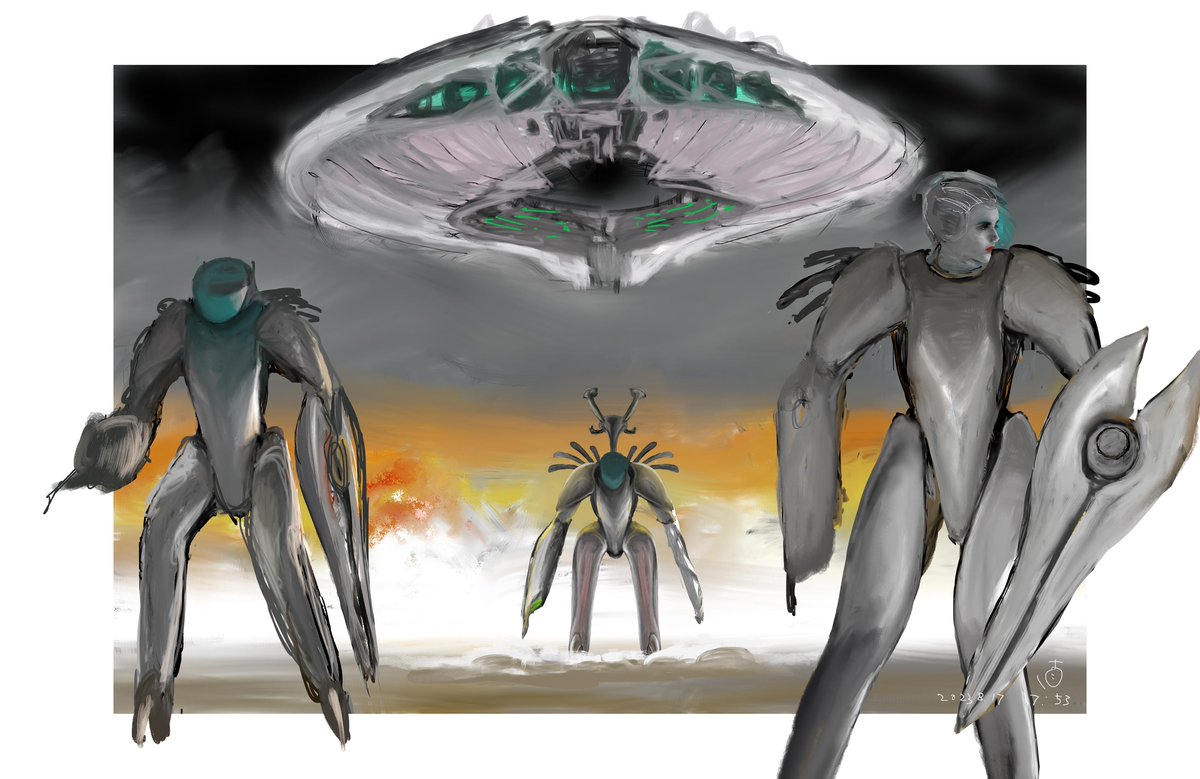 science fiction robot mecha spacecraft alien no humans concept art  illustration images