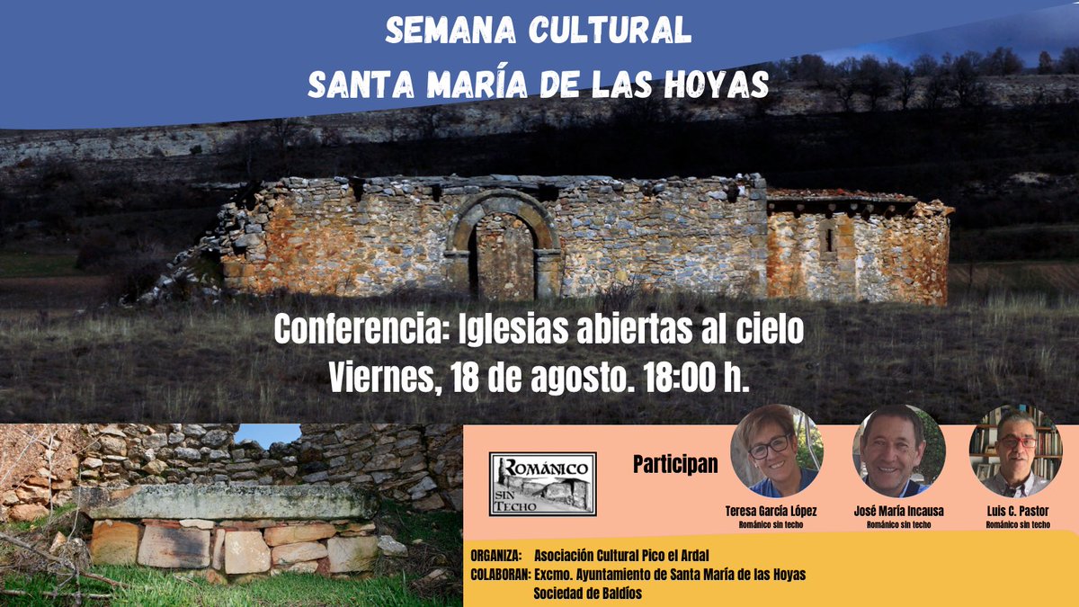 lc_pastor's tweet photo. Hoy en @OCSoriaradio a partir de las 13:05 h. hablamos con @lucianavas___ de nuestra intervención en la Semana Cultural de @SantaHoyas con la conferencia ‘Iglesias abiertas al cielo’.  En el dial 107.6 de la FM.
Patrimonio rural en vías de extinción.
¡Os esperamos! https://t.co/6YnRAZwh1b