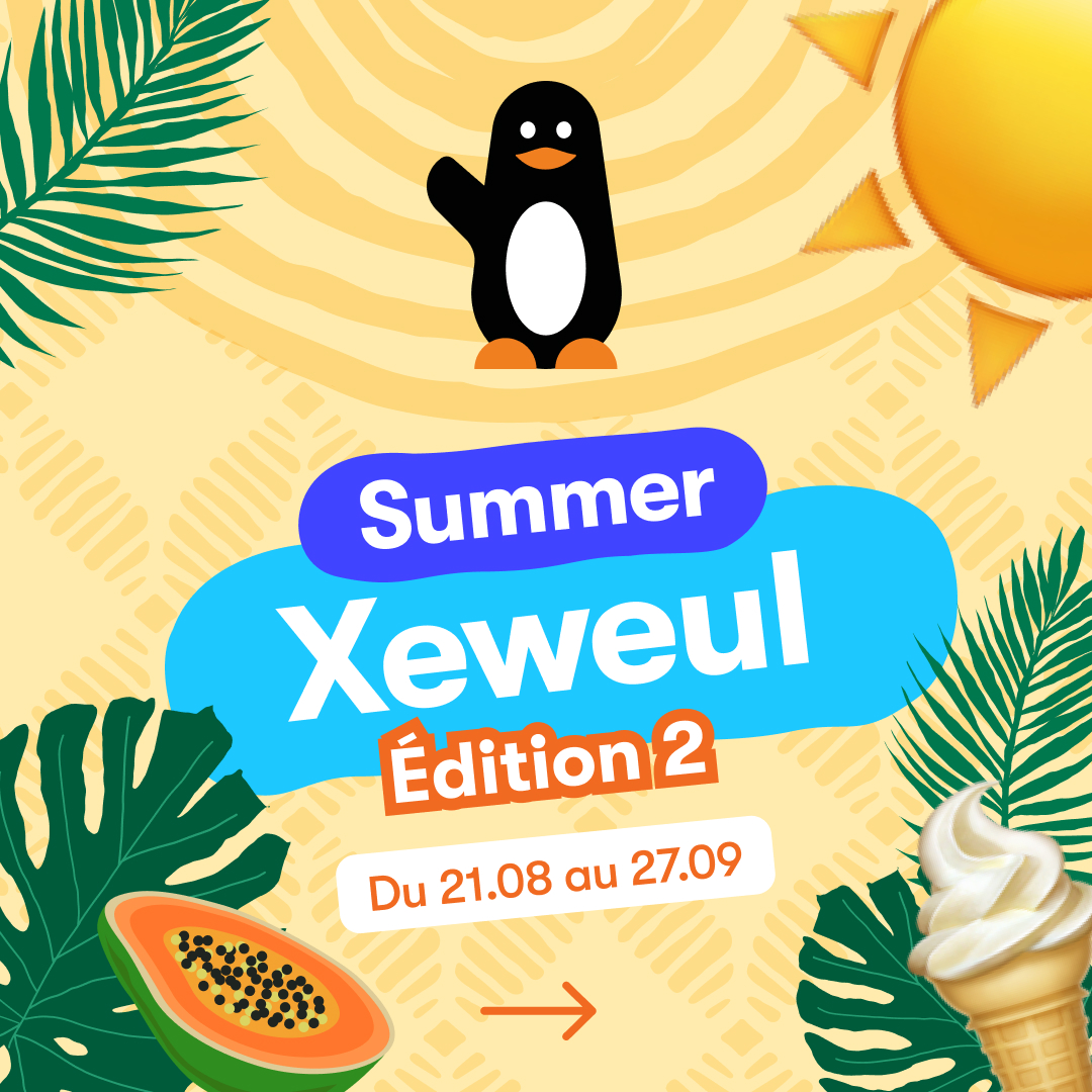WaveSenegal's tweet photo. Suñu jeu "Summer Xeweul" dikati na ak 2ème éditon bi! 🎉
Cette année encore, du 21 août au 27 septembre, fais le plein de cadeaux avec Wave.
Bi yoon nak, deñuy fatt fepp : Facebook, Instagram ak sax Twitter !
Ñu doxaal, été bi neex ! ✨

#waveko #summerxeweul https://t.co/9g7ikwP0Qy