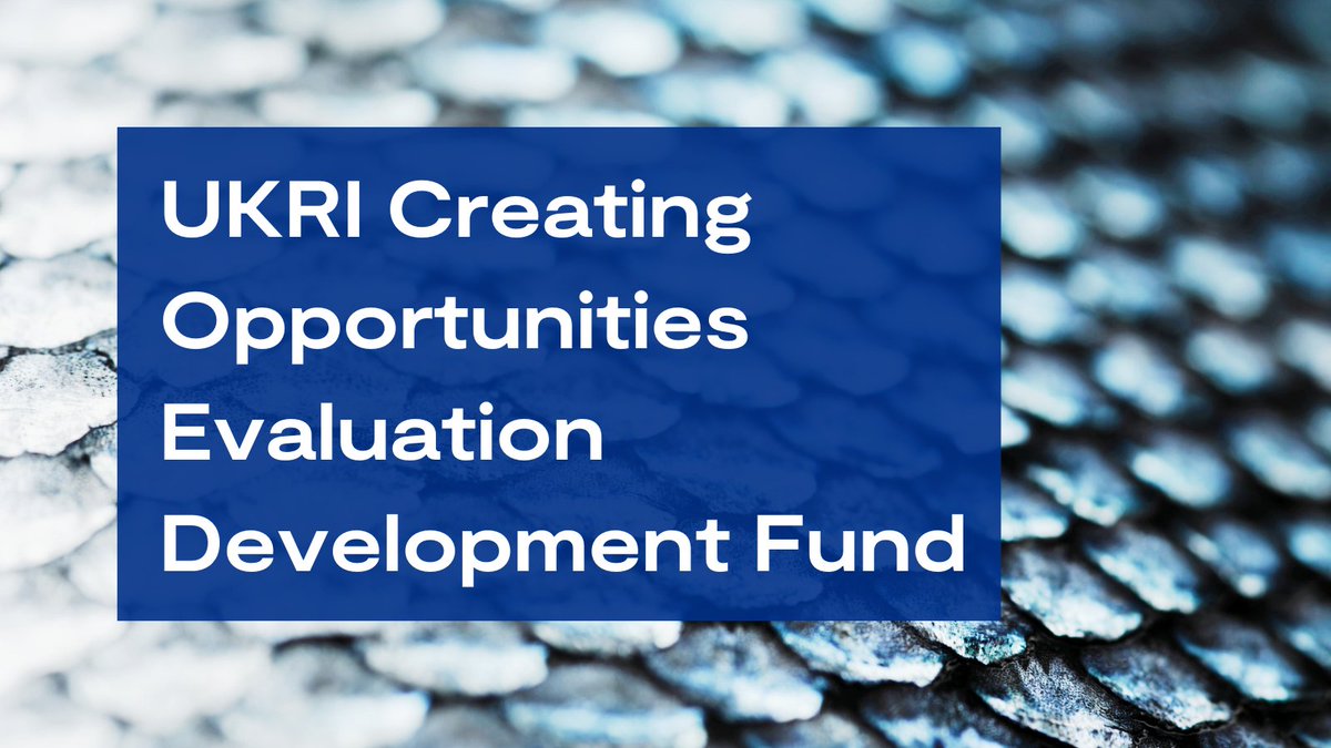 The UKRI Creating Opportunities Evaluation Development Fund is open now. You'll undertake small-scale evaluation activities of interventions that increase opportunities and reduce disparities in economic, health and social outcomes. Info: orlo.uk/S79Sr Closes 31 October