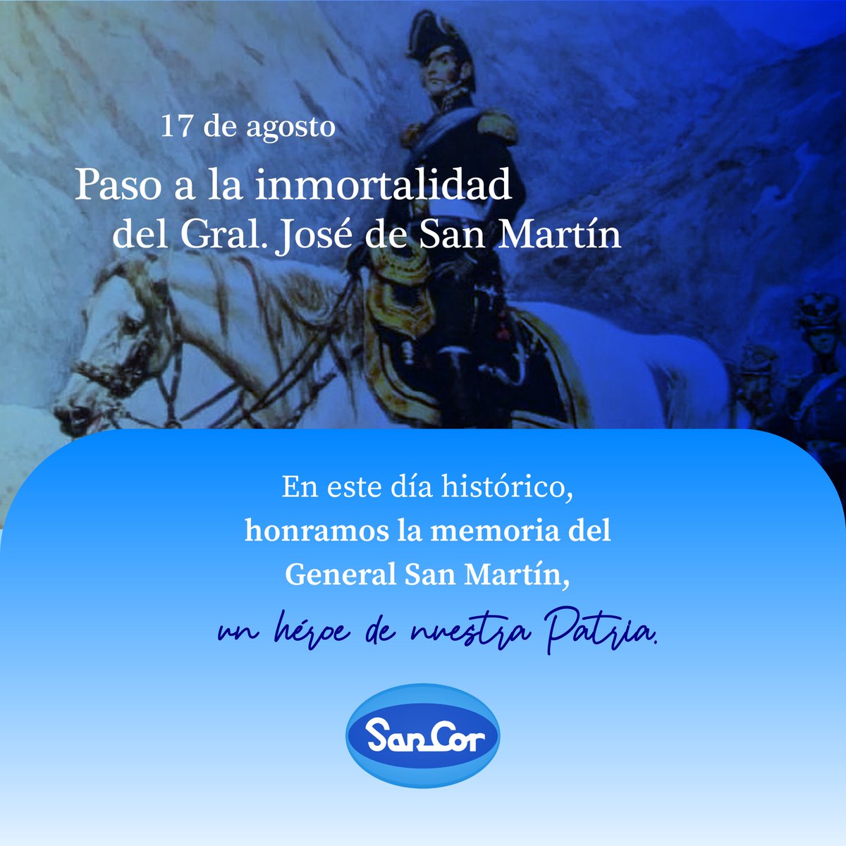 En un día histórico, honramos la memoria del General San Martín, un héroe de nuestra Patria. 
#SanMartín #17DeAgosto