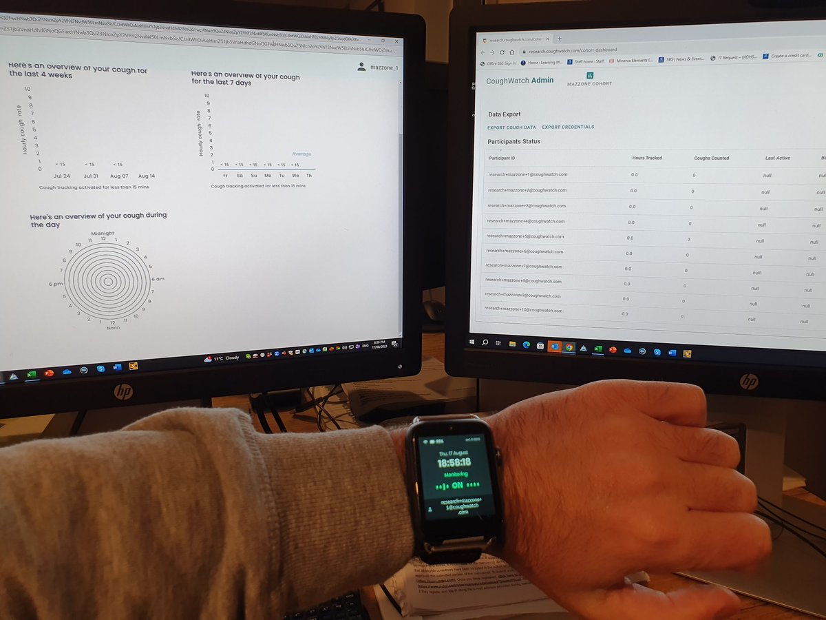 Excited to be setting up my new #cough monitoring watch and analysis dashboard. Thanks <a href="/hyfeapp/">Hyfe</a> 🙏
