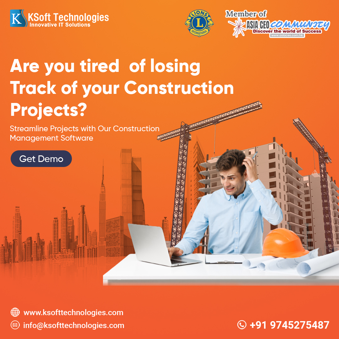 ksofttech's tweet image. Are you tired of losing Track of your Construction
Projects?
#constructionsoftware
#erp
#contractor
#construction
#KsoftWebsiteMovement
#LetsGrowBusinessWithKsoft
