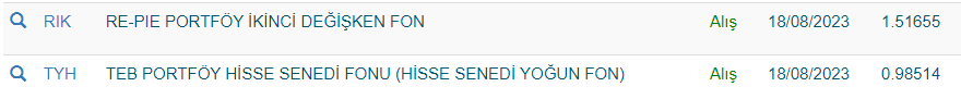 cembabafinans's tweet image. Arkadaşlar, tutarı ikiye böldüm. Yarısına #RIK fonu aldım. Yarısına #TYH fonu aldım. Gerekçesi ise; #TYH fonu full hisse senedi, #RIK fonu ise biraz defansif, %7 gibi hisse fonu içeriyor. Dengelemek amaçlı böyle alımlar yaptım. 
🔴Yatırım tavsiyesi olarak görmeyin lütfen 😊