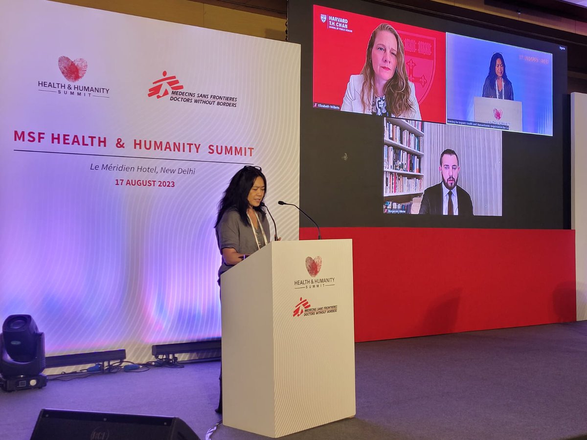 At the #HHSummit, @guevamp once again reminds us that inequality is bad for health. She notes, 'We have lost the basic understanding of what it means to be human, or, humane.' 
#MSF #MSFSouthAsia #HealthSecurity