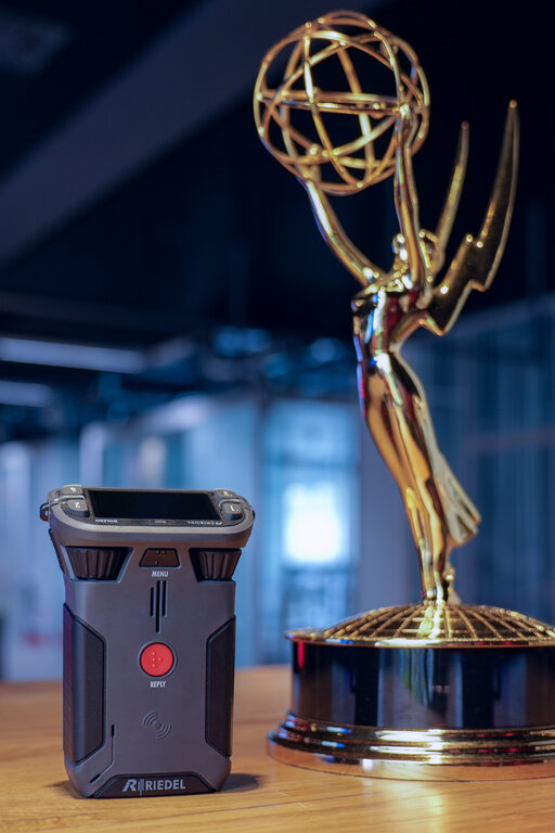 RIEDELnet's tweet photo. 🏆🔊 Our award-winning Bolero Wireless Intercom has bagged yet another prize for us... and it's a big one 🤩 The Emmy® Award!

🌐 Learn more about Bolero's Emmy win: https://t.co/uCl9UdL31i
#RiedelEmmyWin #InnovationInCommunication #AwardWinningTechnology https://t.co/D1pA8egaBt