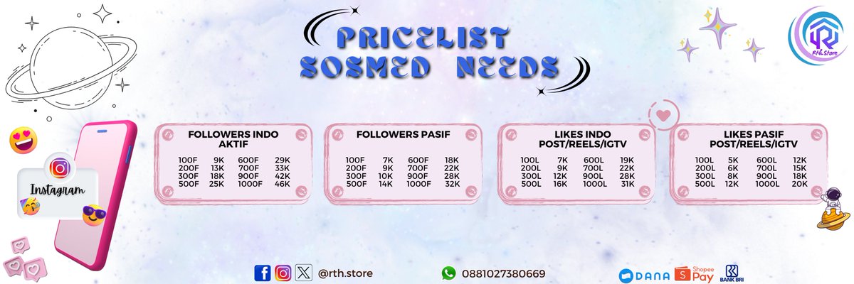 rethaa_ajeh's tweet photo. Jasa nambah followers instagram❤❤🥰
#antiribet #terpercaya #aman #instagram #LIKEs #posting #Indonesia https://t.co/4xf1UoU0w5