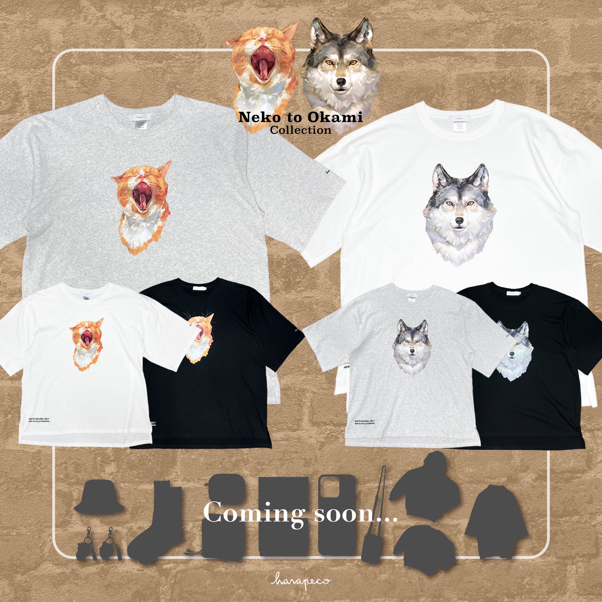 harapeco Neko Long Sleeve Tee