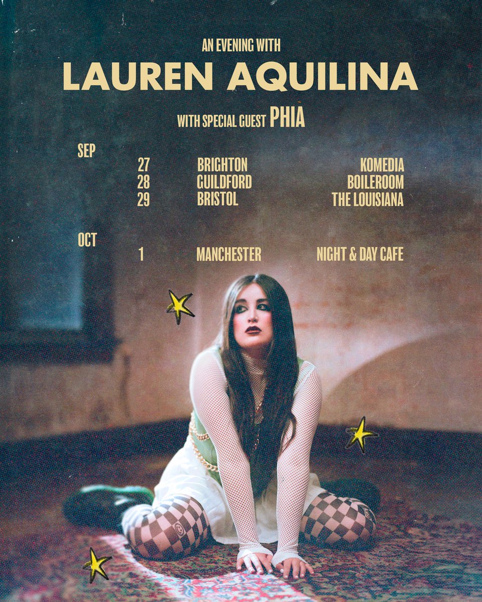 so excited that PHIA is gonna be joining these intimate shows next month 🫶🏻 can’t wait for u to hear how incredible her voice is tickets: brighton - tinyurl.com/LABrighton guildford - tinyurl.com/LAinGuildford bristol - tinyurl.com/LABristol manchester - tix.to/LaurenA