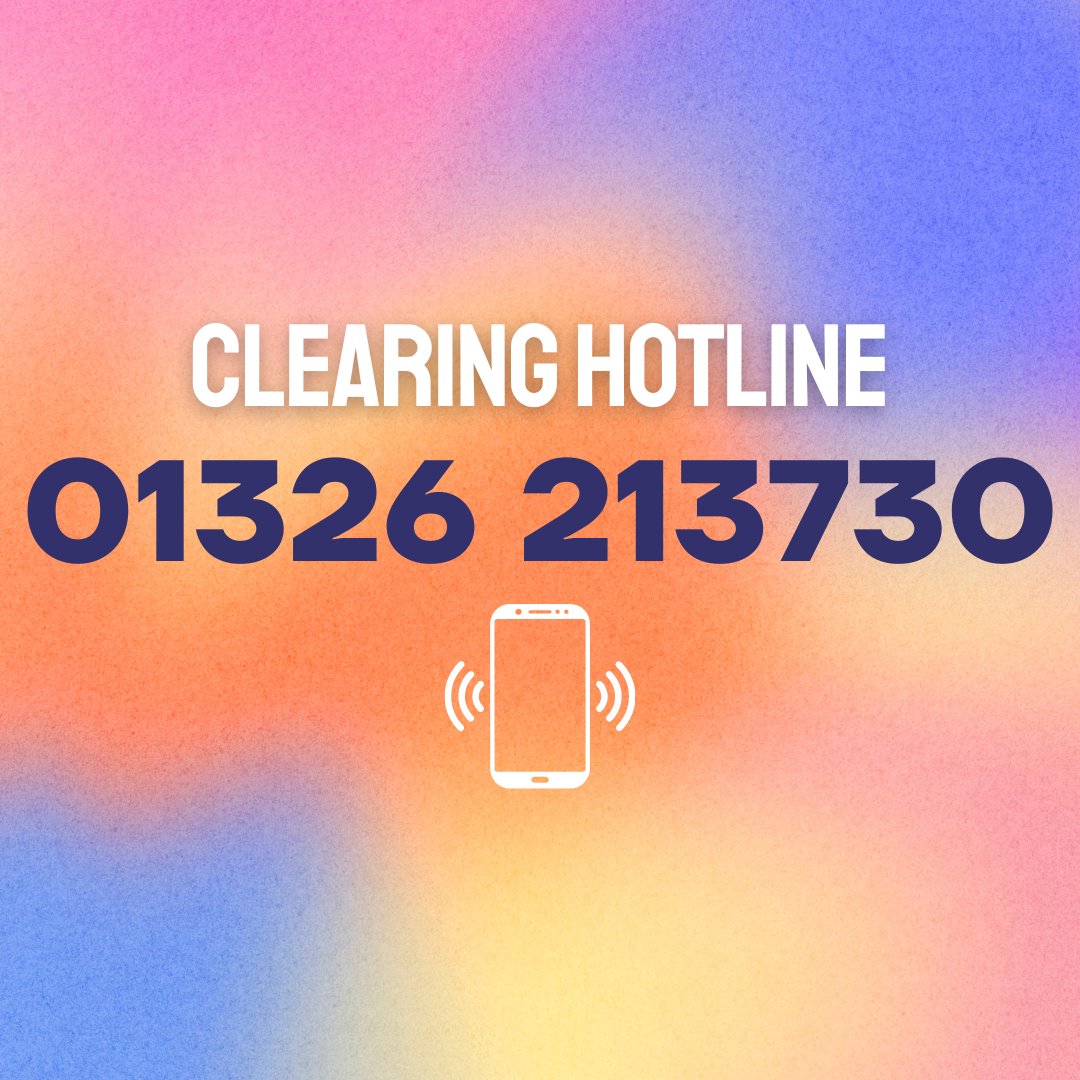 FalmouthUni's tweet photo. Clearing is open! ☎️

Congratulations to all receiving their results today. Remember if your results aren't what you'd hoped for give us a call on 01326 213730. https://t.co/HeRjnhkQd6