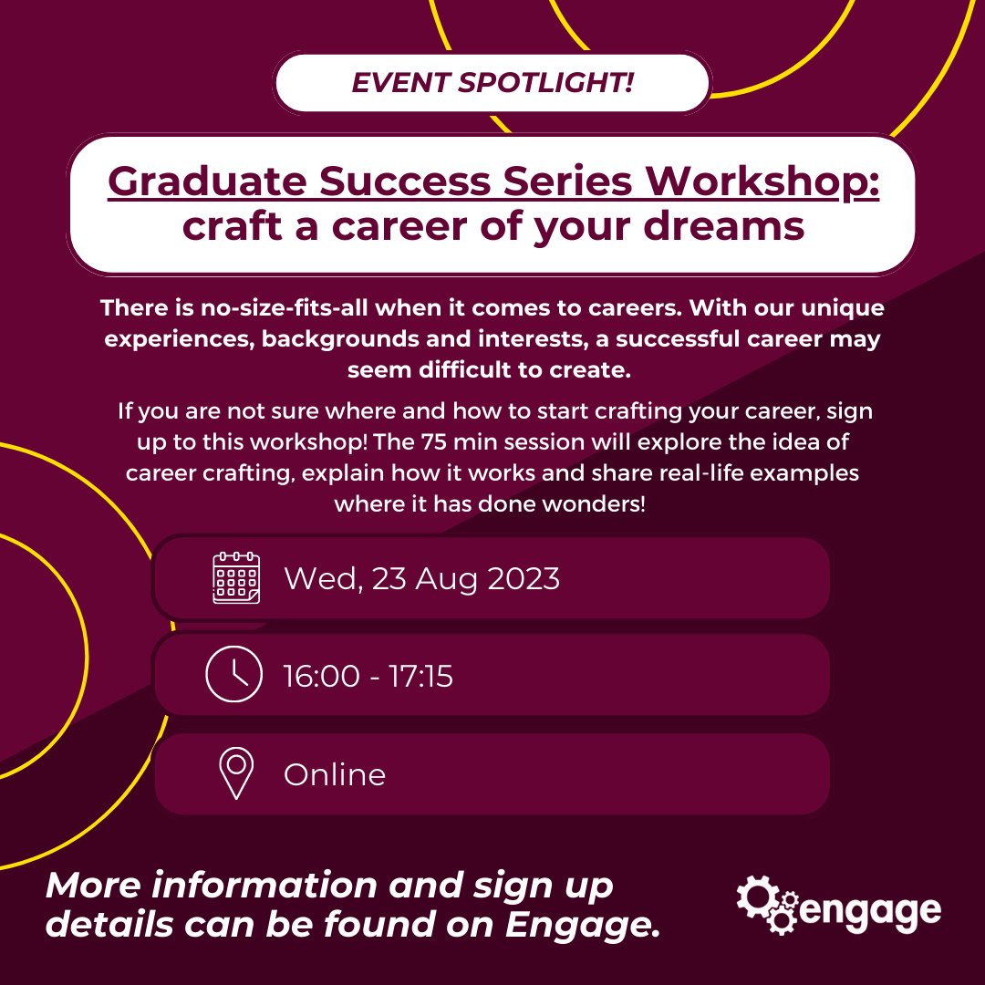 uw_careers's tweet image. Don't miss your last chance to sign up! The Graduate Success Series Workshop is running again on August 23rd at 4pm. Head over to engage, book your place and craft the career of your dreams!

buff.ly/3QnJomx 

#WeAreWestminster #WestminsterEmployability