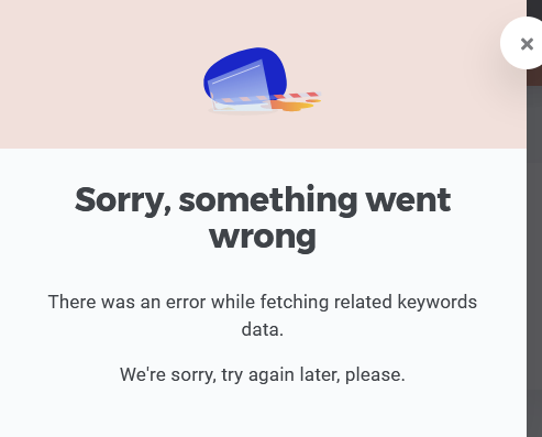 thwismer's tweet photo. @mangools_com your KWFinder seems broken at the moment. Can you confirm? Thanks in advance :) https://t.co/XcFWG02c9z