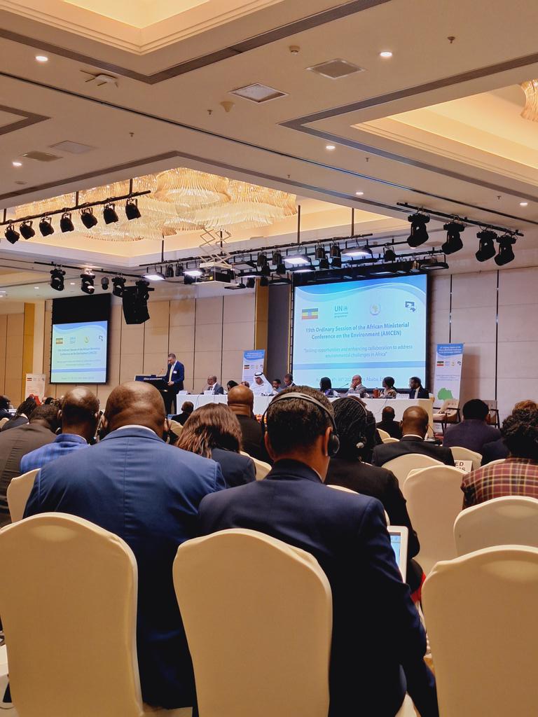 AfricaClimComms's tweet photo. @Aymancherkaoui delivers the Ministerial declaration for the sixth session of the #UNEA at the #AMCEN23 with its theme dubbed “Effective, inclusive, and sustainable multilateral actions
to tackle climate change, biodiversity loss and pollution” @UNEP_Africa https://t.co/s15Nv82D8T