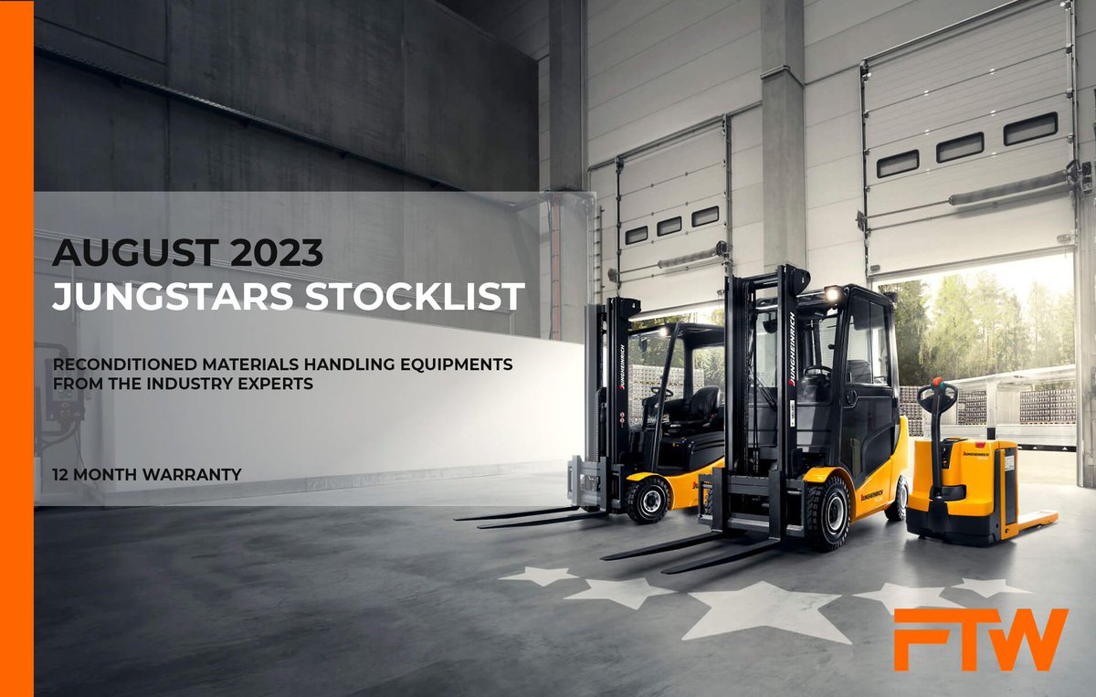 forktruckftw's tweet photo. 🔥 Discover excellence: August Jungheinrich Reconditioned Stocklist! 

https://t.co/R8uauL7lSh

🚀 Each forklift comes with a 12-month warranty and is meticulously reconditioned by experts in our dedicated Dresden factory. Elevate your operations today!💪 #Jungheinrich #Forklift https://t.co/2pmWFs0bYx