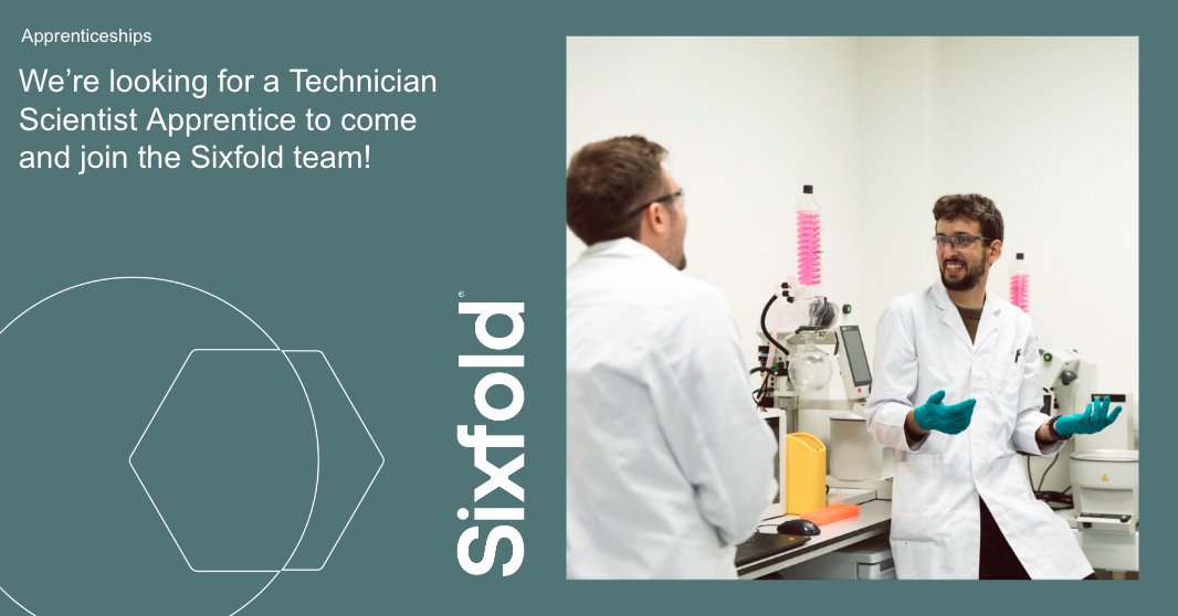 If you're exploring options on #ALevelResultsDay there can be no better career than science!

You don’t need a degree to get started, you can earn one on the job at Sixfold, as a technician #apprentice findapprenticeship.service.gov.uk/apprenticeship…

Deadline: 23rd of August.

#alevels2023 #ResultsDay