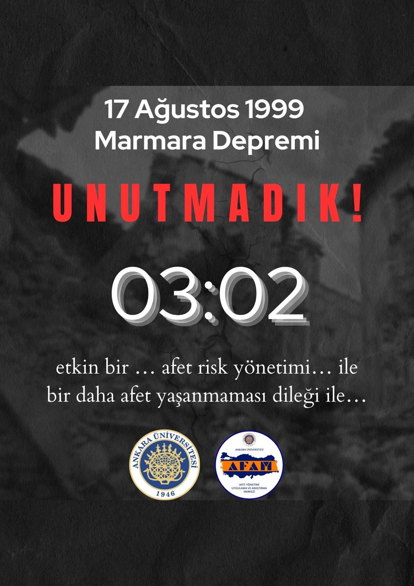 #17Agustos1999 #afetriskyönetimi @AfamVe @AnkaraUni #nehirvarol