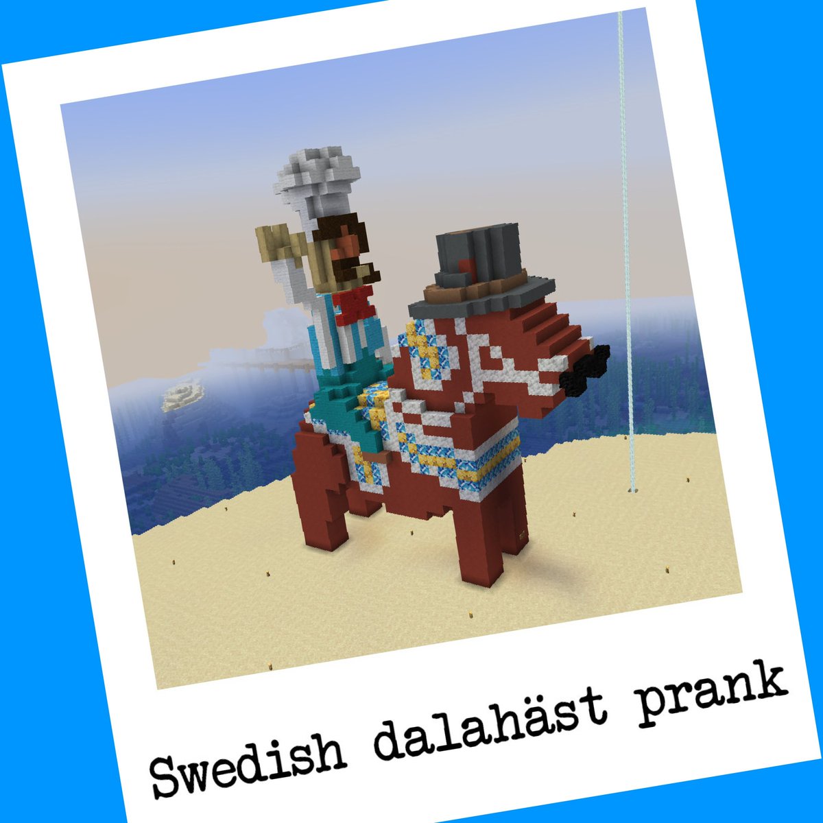 It's Prank Thursday everybody! I received this massive Swedish Dalahorse with the Swedish Chef riding it a while back. Love it to bits!

Who are you pranking today?

#minecraft #prankthursday