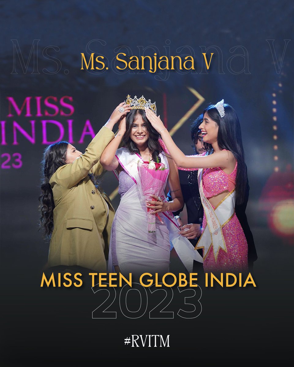 RVITM_Official's tweet photo. MISS TEEN Cheers to Ms. Sanjana V of #RVITM, who crowned MISS TEEN GLOBE INDIA 2023 at the prestigious Star Miss Teen 2023 pageant! She is all set to dazzle on the international stage at the MISS TEEN GLOBE INTERNATIONAL PAGEANT in PARAGUAY. Here's to your bright future
#Pageant https://t.co/Mcb8H7yUnT