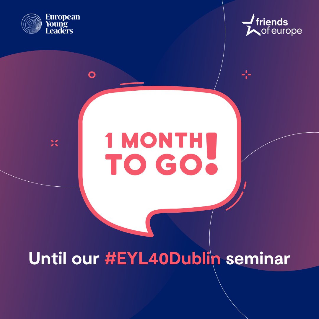 🔜 14-16 September | We're delighted to confirm our European Young Leaders' Autumn seminar is happening in Dublin. 🗯️ #EYL40 will discuss the 🇪🇺 #FutureOfEurope, 🕊️#PeaceBuilding, 🩺 #DigitalHealth, and much more. 🔗 More on our #EYL40Dublin seminar: frnds.eu/EYL40Dublin