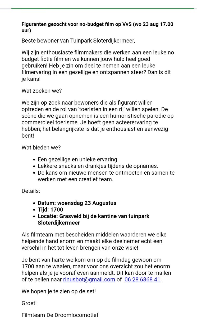 Figuranten gezocht ⬇️